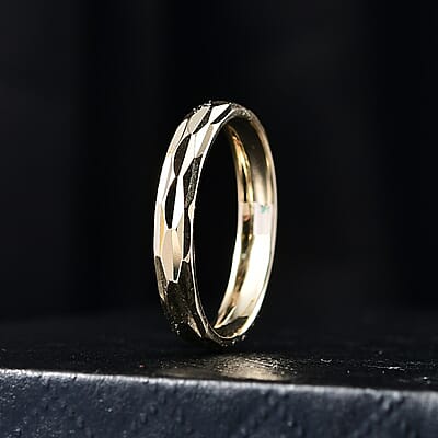 Hammered Texture Band Ring in 10K Yellow Gold (Size 7.0) 1.75 Grams
