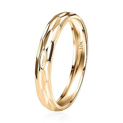 Hammered Texture Band Ring in 10K Yellow Gold (Size 7.0) 1.75 Grams
