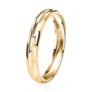 Hammered Texture Band Ring in 10K Yellow Gold (Size 8.0) 1.75 Grams