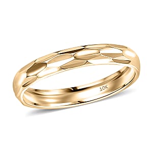 Hammered Texture Band Ring in 10K Yellow Gold (Size 9.0) 1.75 Grams