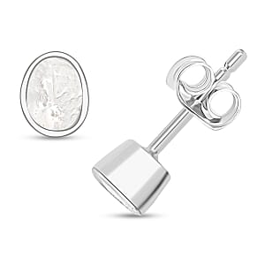 Lab Grown Polki Diamond 0.50 ctw Stud Earrings in Sterling Silver