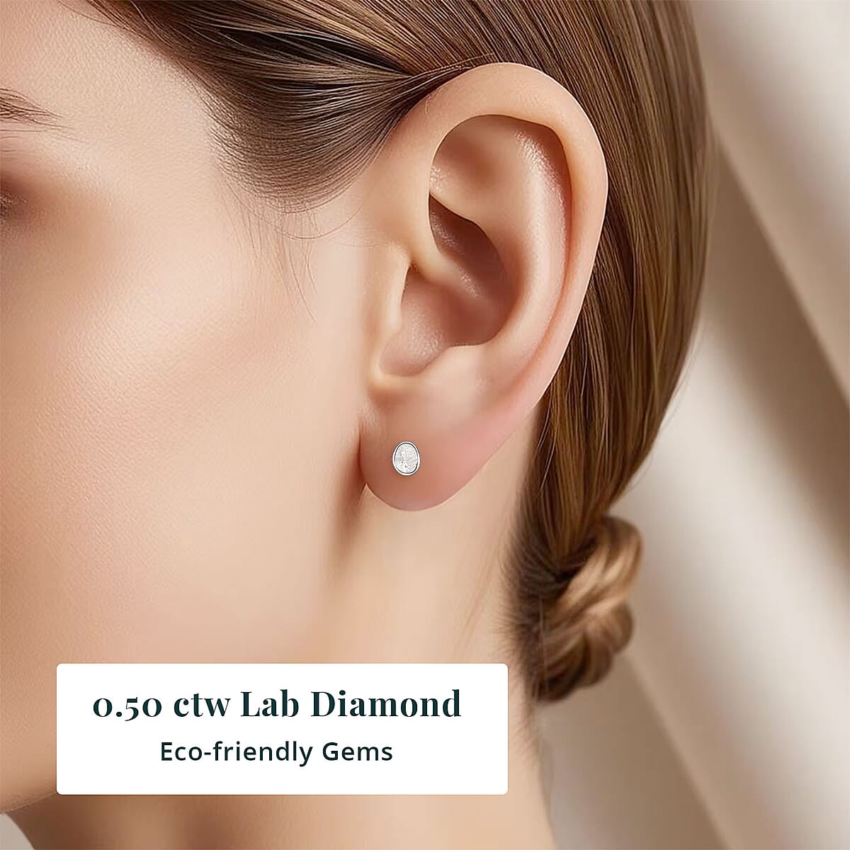 Lab Grown Polki Diamond 0.50 ctw Stud Earrings in Sterling Silver image number 1