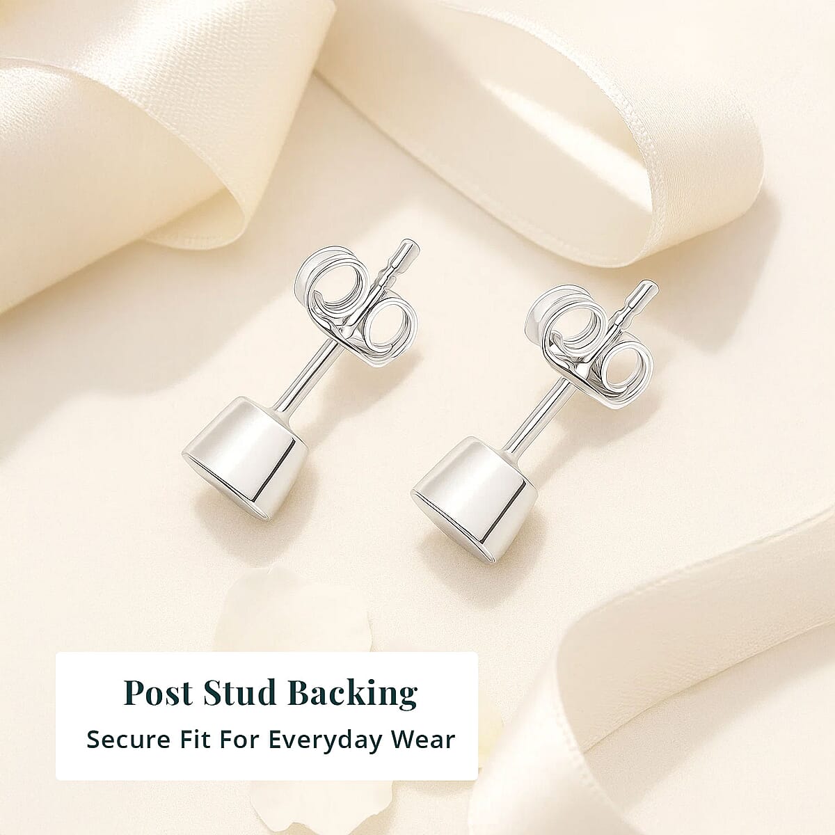 Lab Grown Polki Diamond 0.50 ctw Stud Earrings in Sterling Silver image number 5