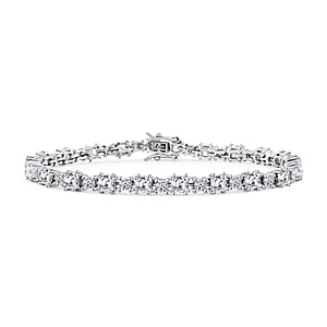 Princess Cut Moissanite 9.40 ctw Bracelet in Sterling Silver (6.50 In)