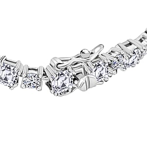 Asscher Cut Moissanite Deco in Sterling Silver 11.90 ctw (8.00 Inches)