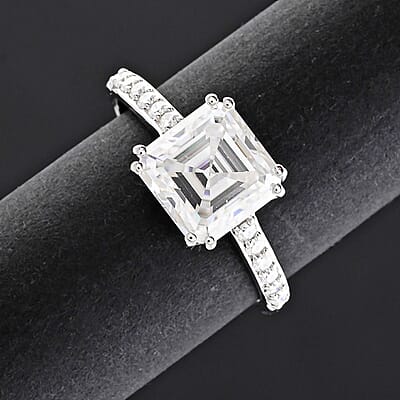 Princess Cut Moissanite 2.70 ctw Ring in Sterling Silver (Size 10.0)