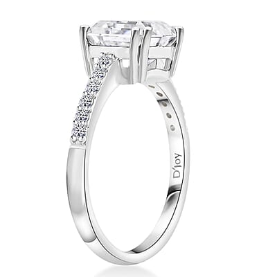 Princess Cut Moissanite 2.70 ctw Ring in Sterling Silver (Size 10.0)