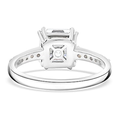 Princess Cut Moissanite 2.70 ctw Ring in Sterling Silver (Size 10.0)
