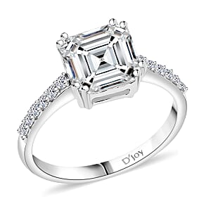 Princess Cut Moissanite 2.70 ctw Ring in Sterling Silver (Size 9.0)
