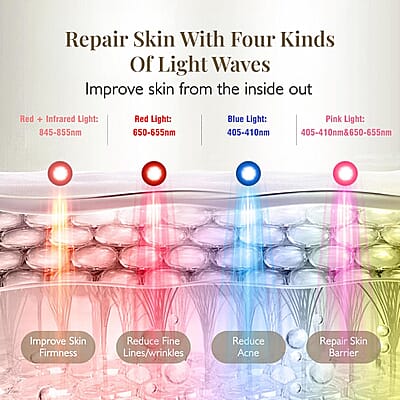 Prospera Penguin 4 LED Light Platinum Therapy Face Mask (90 Day Warranty) FDA Cleared