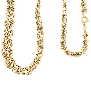 Italian Rosetta Scalare Chain Necklace in 10K Yellow Gold 13 Grams 18 Inches