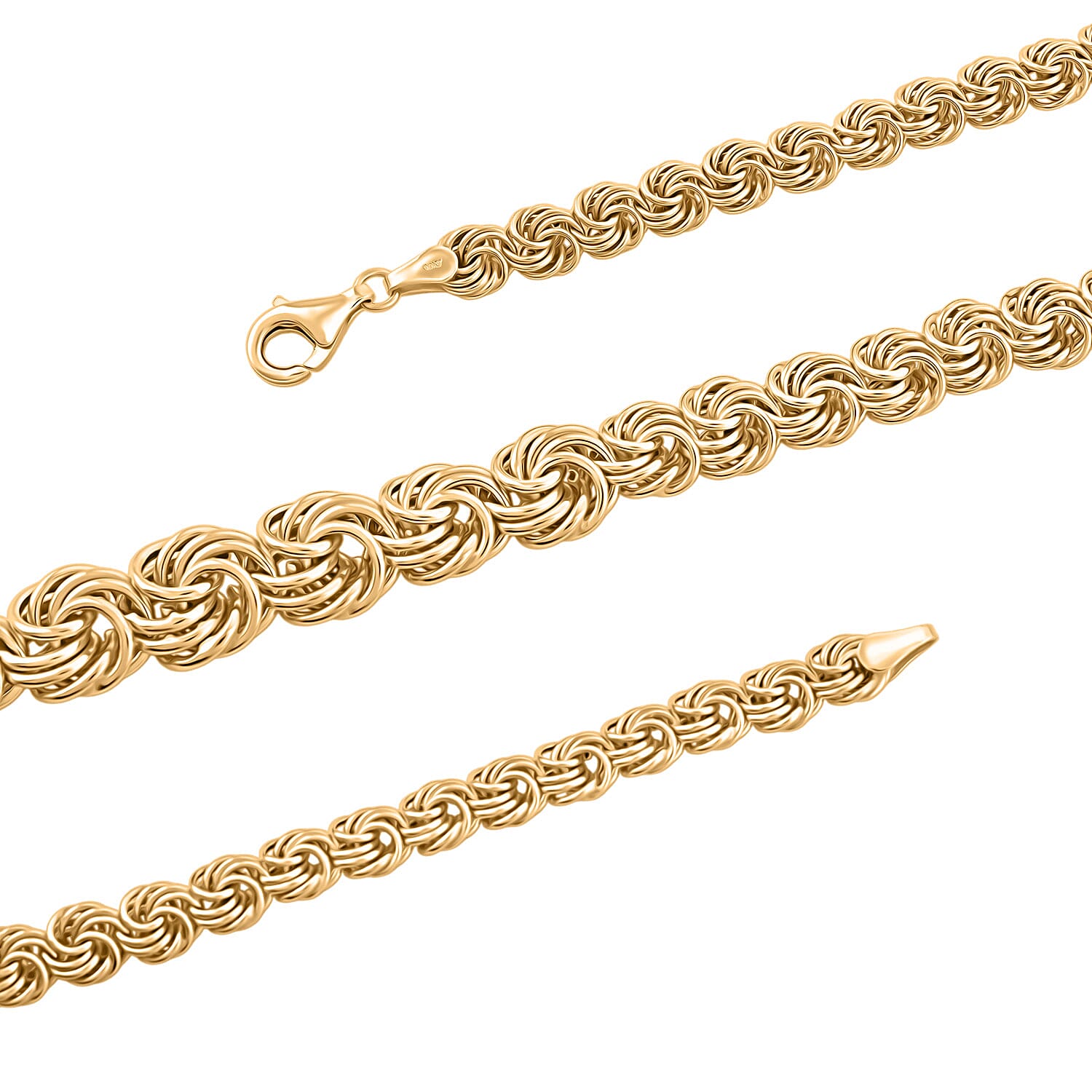 Italian Rosetta Scalare Chain Necklace in 10K Yellow Gold 13 Grams 18 Inches