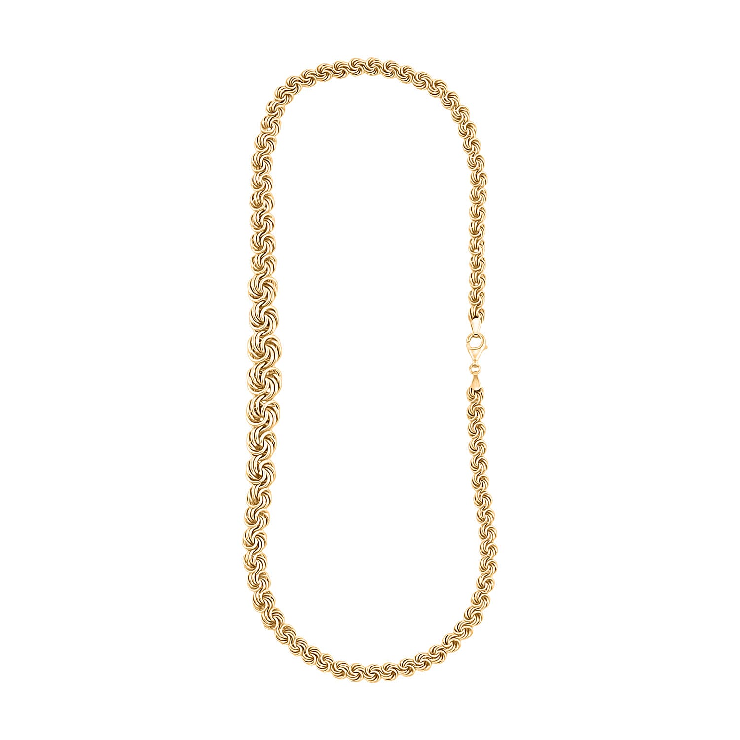 Italian Rosetta Scalare Chain Necklace in 10K Yellow Gold 13 Grams 18 Inches