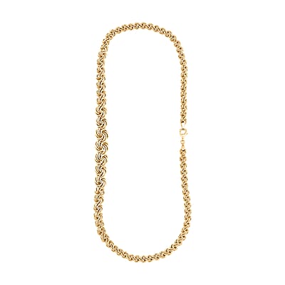 Italian Rosetta Scalare Chain Necklace in 10K Yellow Gold 13 Grams 18 Inches