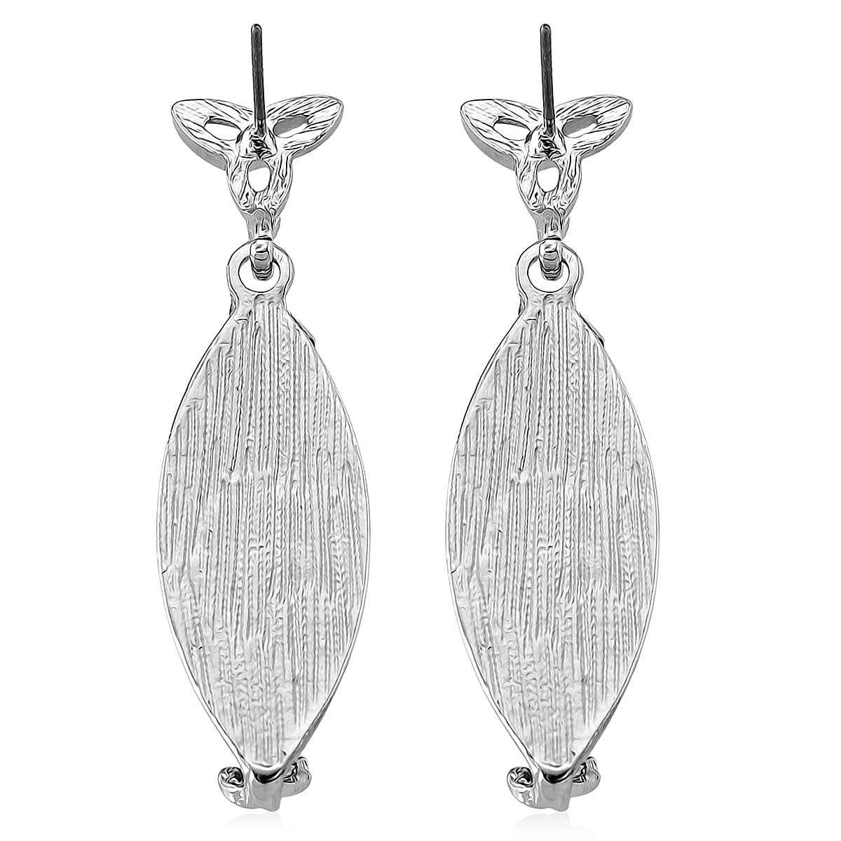 Connemara Marble Beads 30.00 ctw Celtic Knot Earrings in Silvertone  image number 4