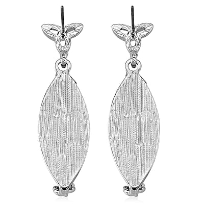 Connemara Marble Beads 30.00 ctw Celtic Knot Earrings in Silvertone 