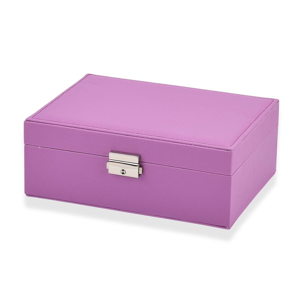 Purple Faux Leather 2 Layer Jewelry Box  image number 2