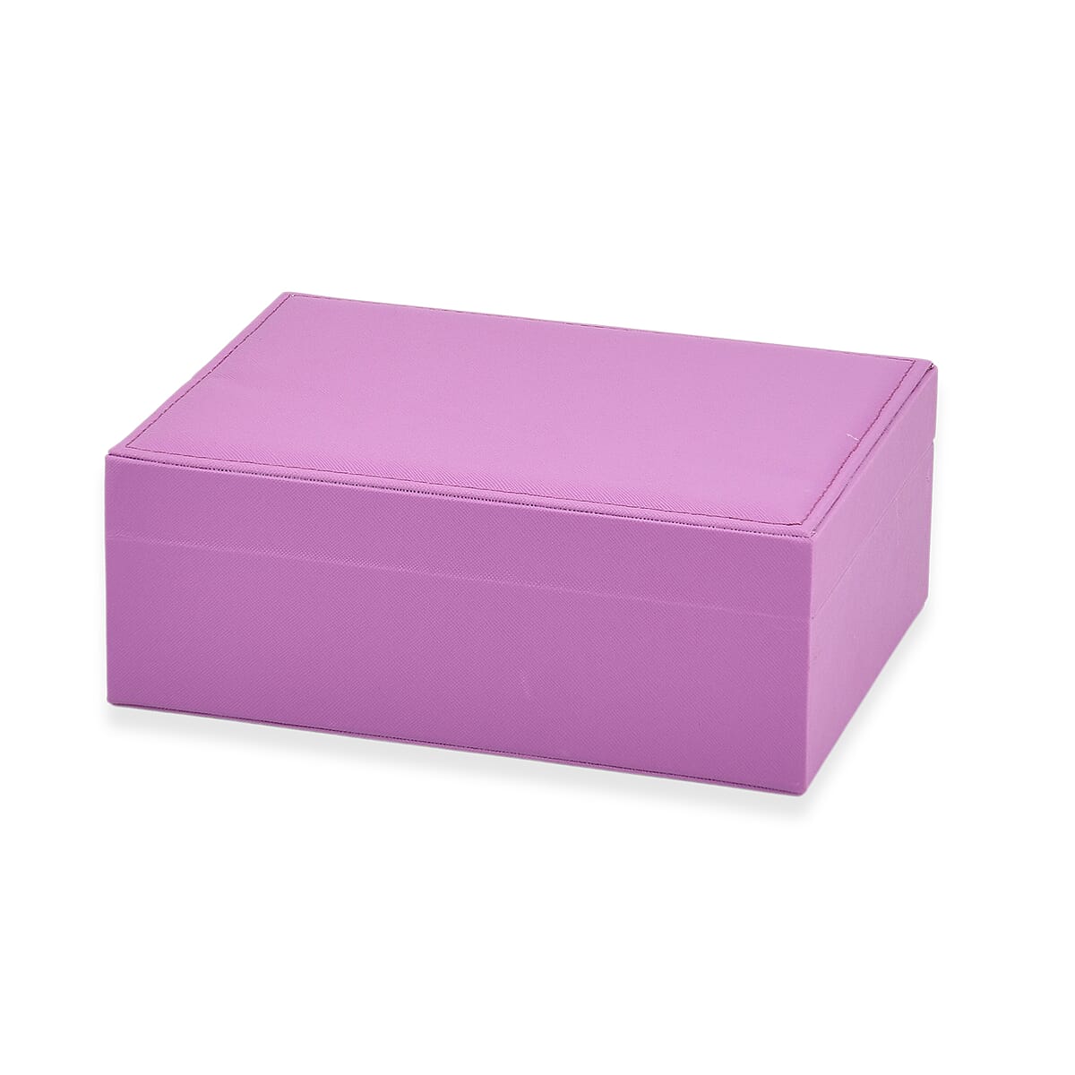 Purple Faux Leather 2 Layer Jewelry Box  image number 3