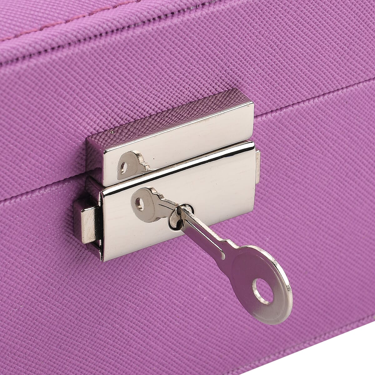 Purple Faux Leather 2 Layer Jewelry Box  image number 8