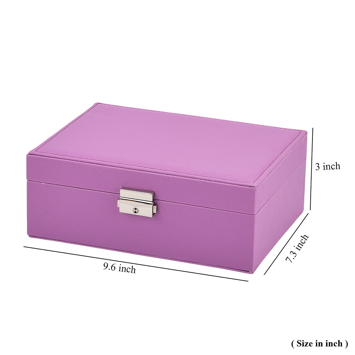 Purple Faux Leather 2 Layer Jewelry Box  image number 9