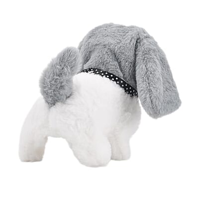 Livmore Set of 2 Pcs Gray Electric Walking Plush Dog Toy (2xAA Battery Not Included)