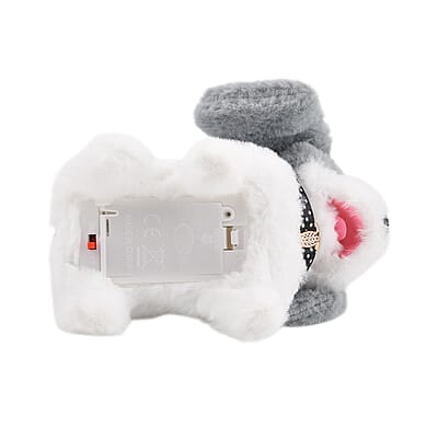 Livmore Set of 2 Pcs Gray Electric Walking Plush Dog Toy (2xAA Battery Not Included)