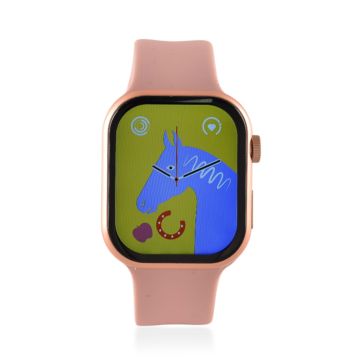 S9 Multi Functional Smart Watch with Pink Silicone and Rose Quartz with Crystal Faux Leather Strap image number 5