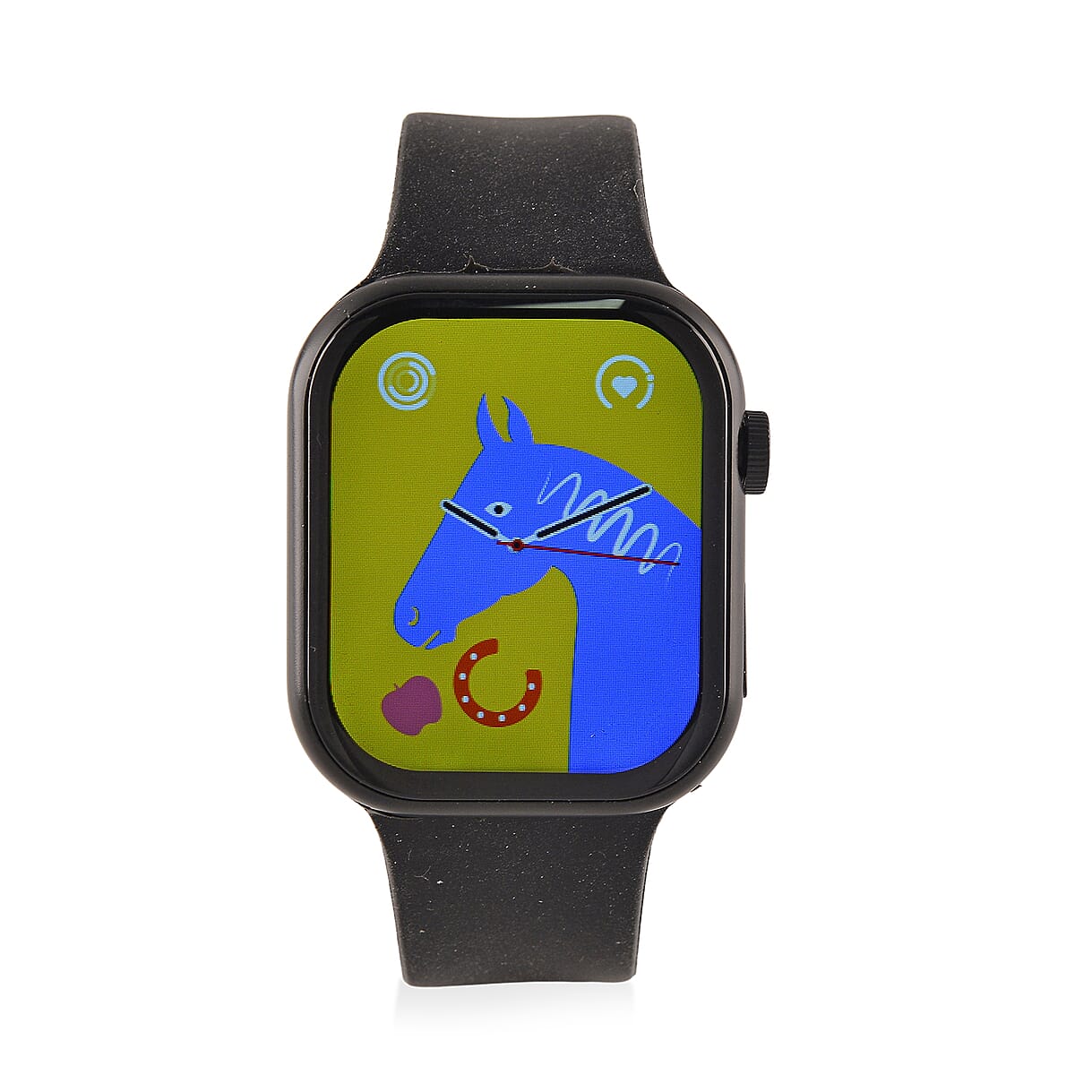 S9 Multi Functional Smart Watch with Black Silicone and Black Obsidian with Crystal Faux Leather Strap image number 5