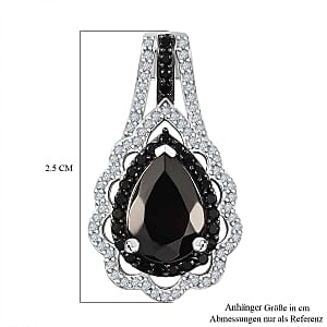 Elite Shungite and Multi Gemstone 2.30 ctw Pendant in Rhodium Over Sterling Silver