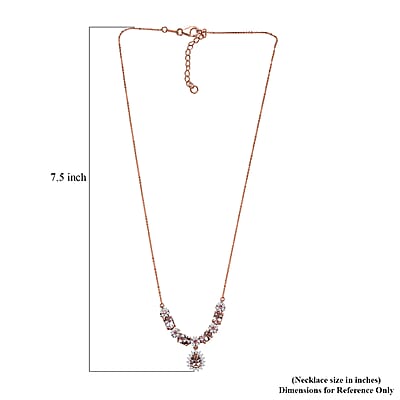 D'Joy Premium Pink Morganite and Multi Gemstone 4.30 ctw Majestic Blossom Necklace 18 Inches in 18K Vermeil Rose Gold Over Sterling Silver