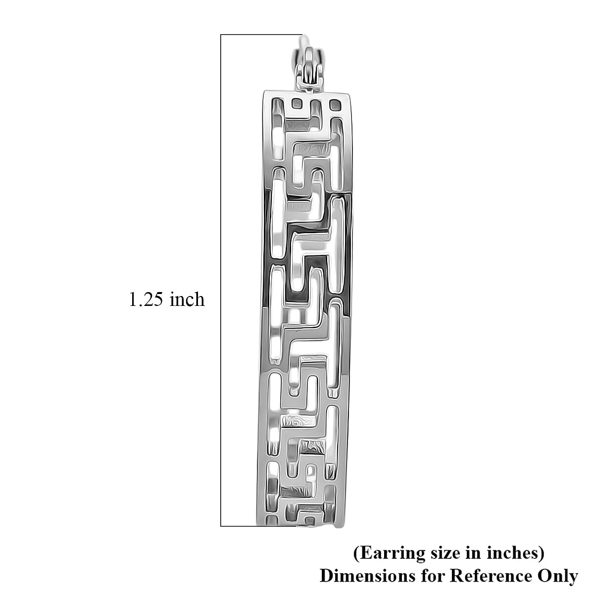 Timeless Greek Key Hoop Earrings in Stainless Steel image number 5