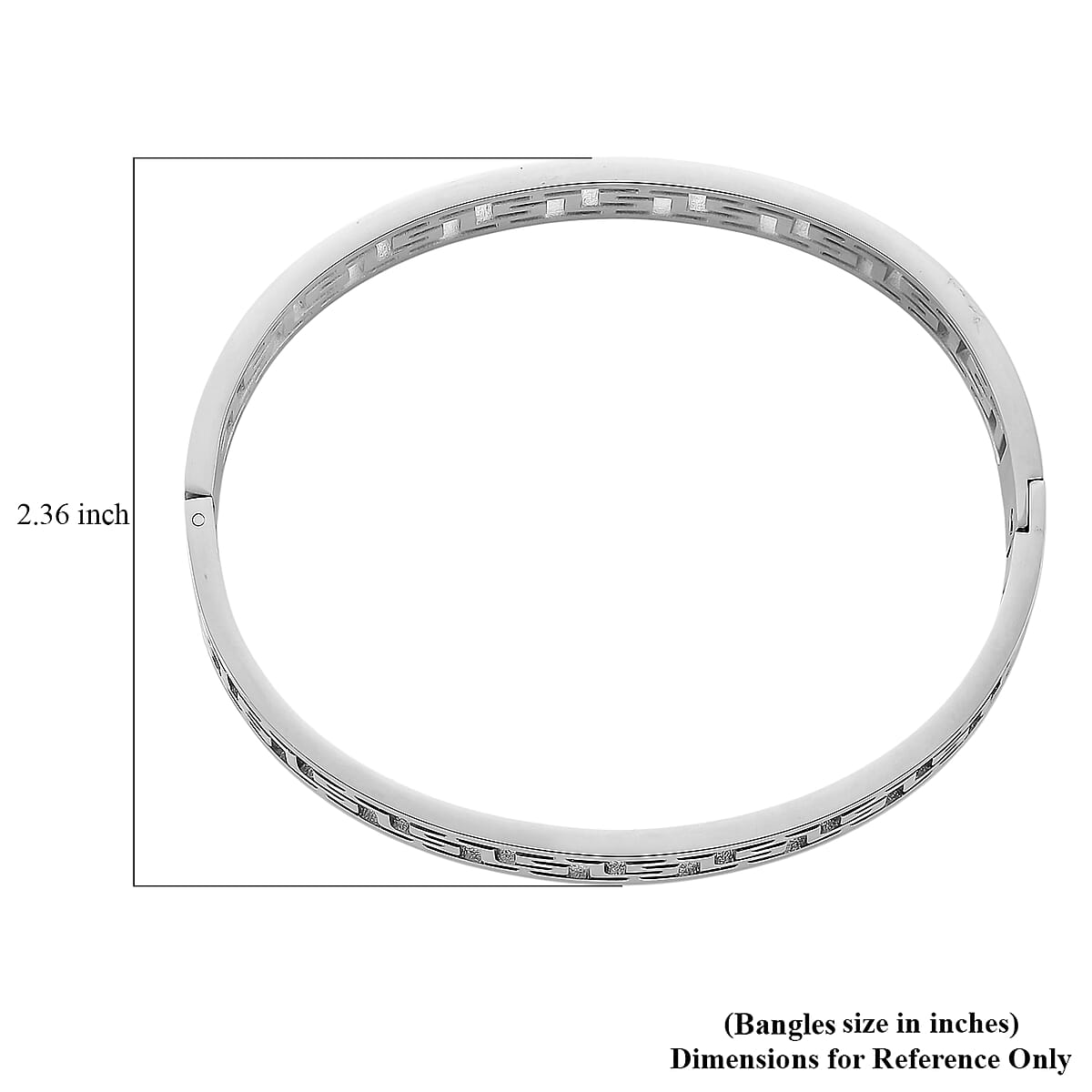 Timeless Greek Key Bangle Bracelet in Stainless Steel (7.25 In) image number 6
