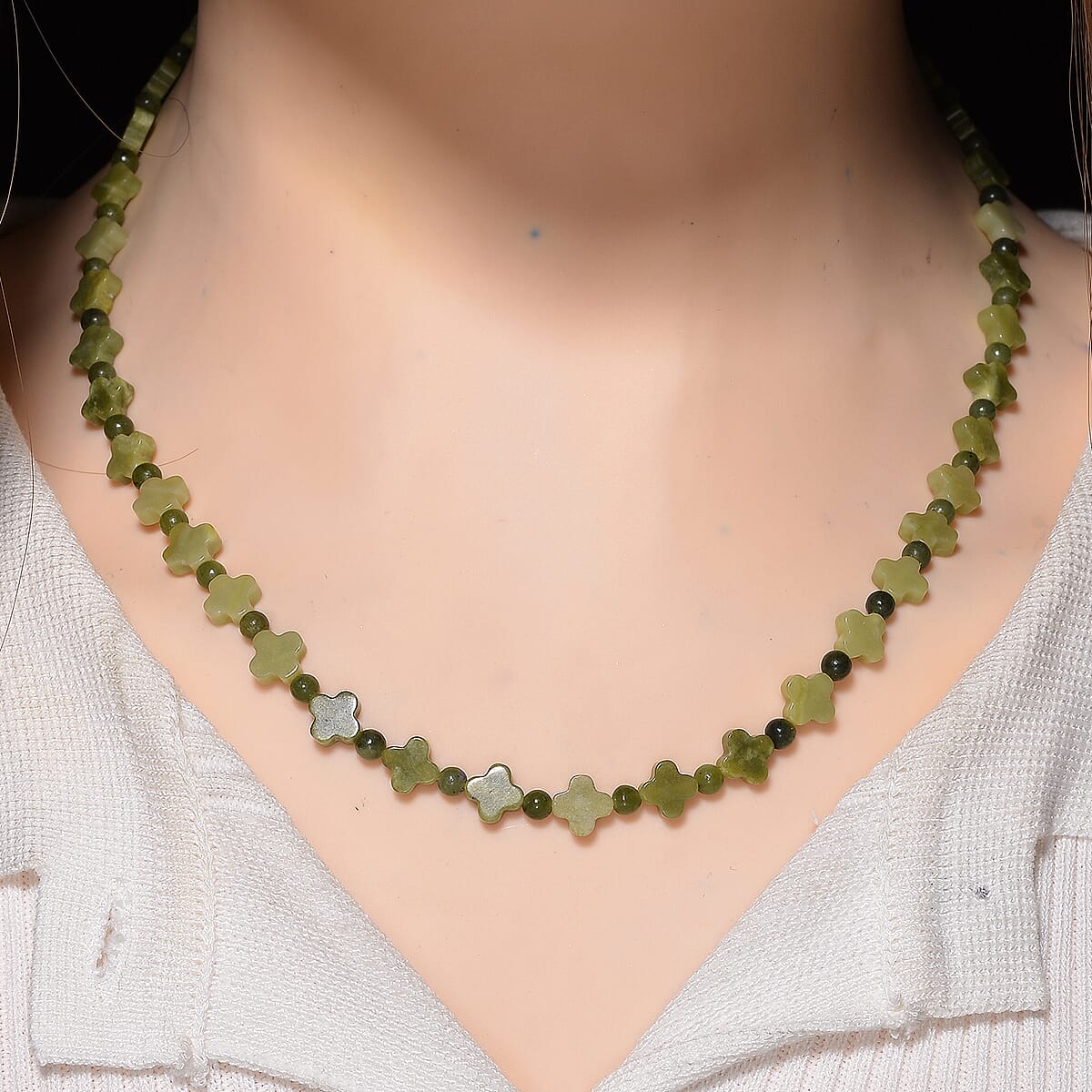 Connemara Marble 75.00 ctw Beaded Necklace in Goldtone 18-20 Inches image number 1