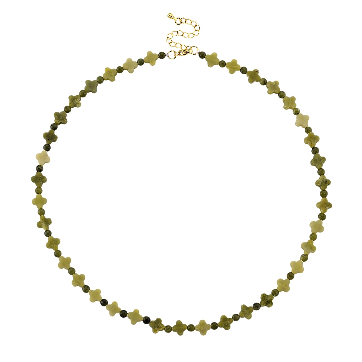Connemara Marble 75.00 ctw Beaded Necklace in Goldtone 18-20 Inches image number 2