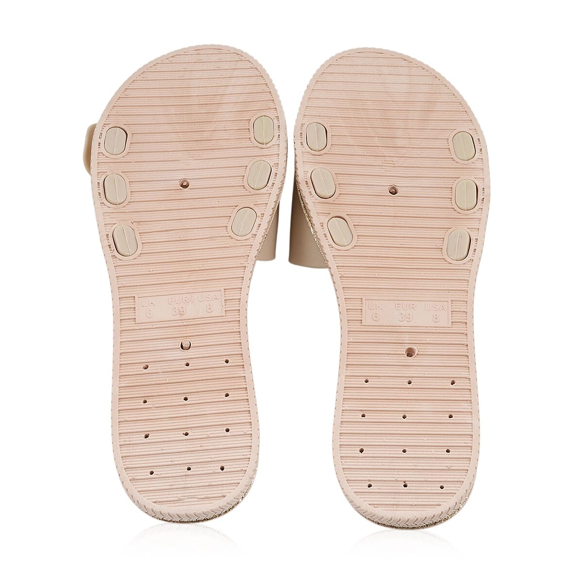 LOVE 83 Beige Rhinestone Buckle Slides - M image number 4