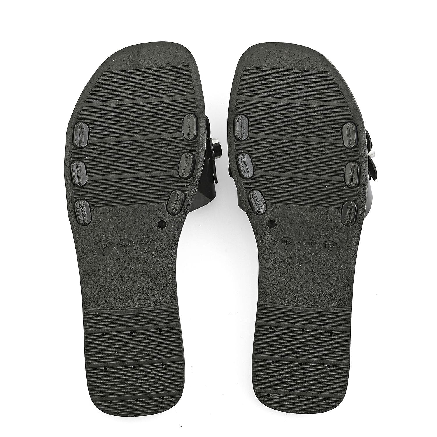 MATERIAL GIRL Black Floral EVA Slides - L