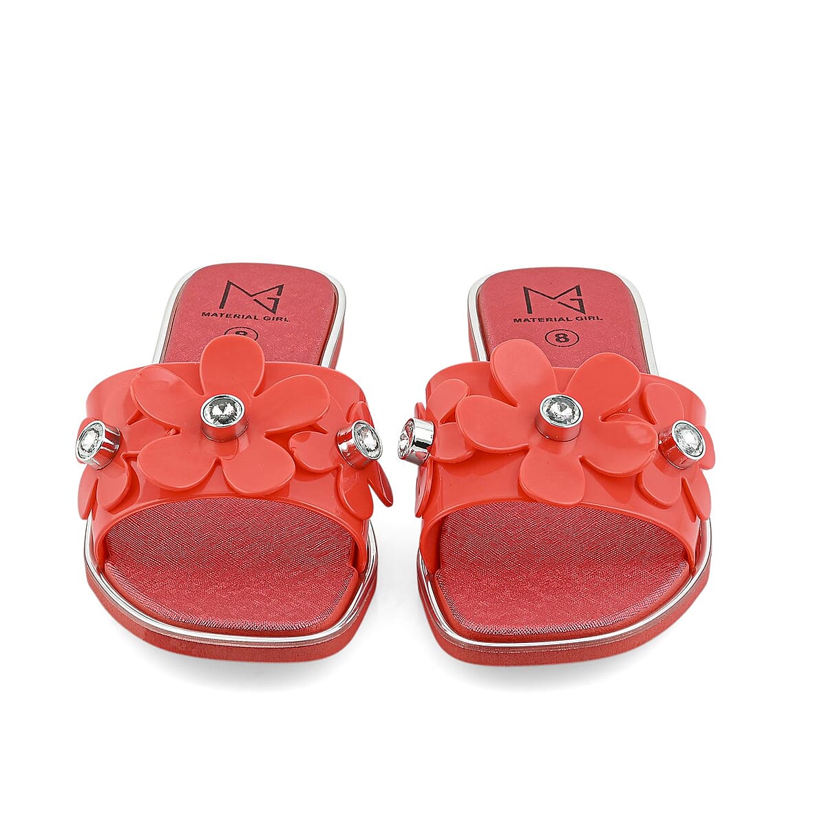 MATERIAL GIRL Red Floral EVA Slides - L image number 1