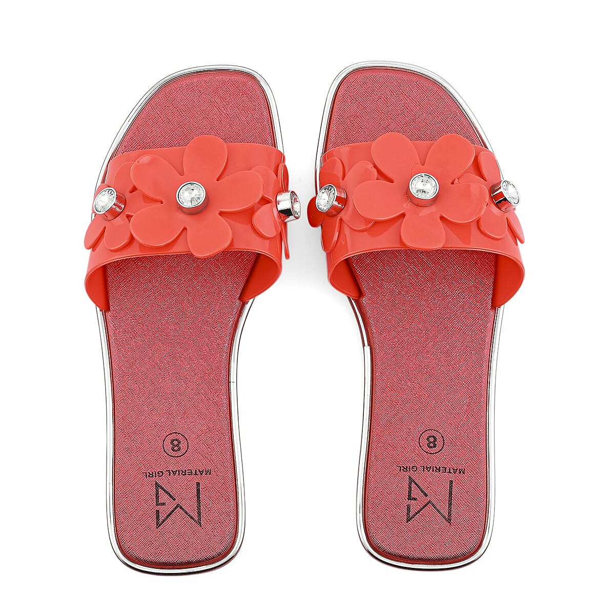 MATERIAL GIRL Red Floral EVA Slides - L image number 3