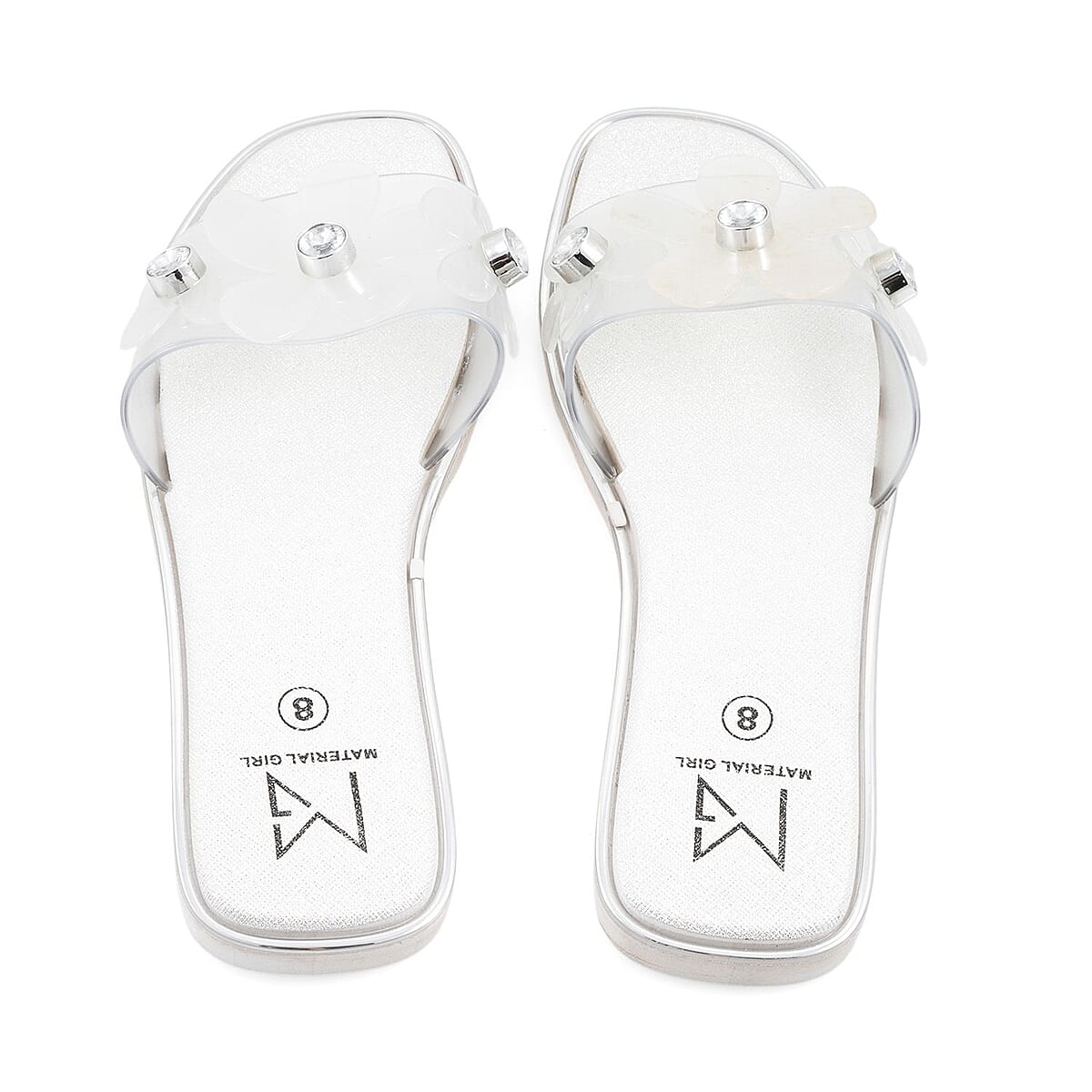 MATERIAL GIRL Clear Floral EVA Slides - Size 7 image number 2