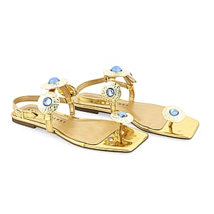 KATY PERRY Gold The Camie Stone Sandal - Size 7