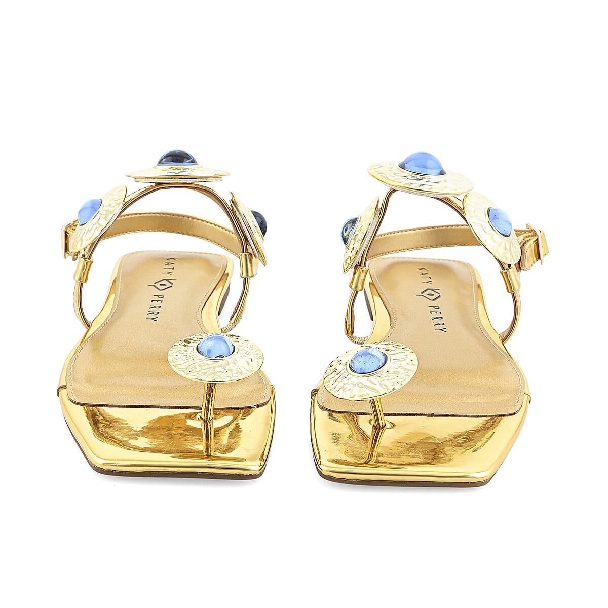 KATY PERRY Gold The Camie Stone Sandal - Size 7 image number 2
