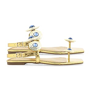 KATY PERRY Gold The Camie Stone Sandal - Size 7