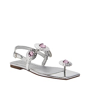 KATY PERRY Silver The Camie Stone Sandal - Size 8