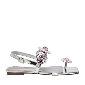 KATY PERRY Silver The Camie Stone Sandal - Size 8
