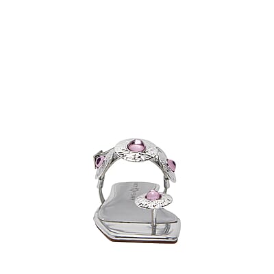 KATY PERRY Silver The Camie Stone Sandal - Size 8