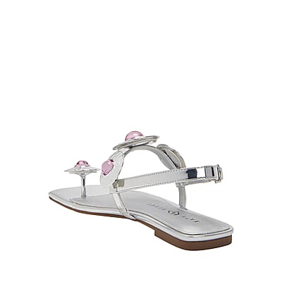KATY PERRY Silver The Camie Stone Sandal - Size 8
