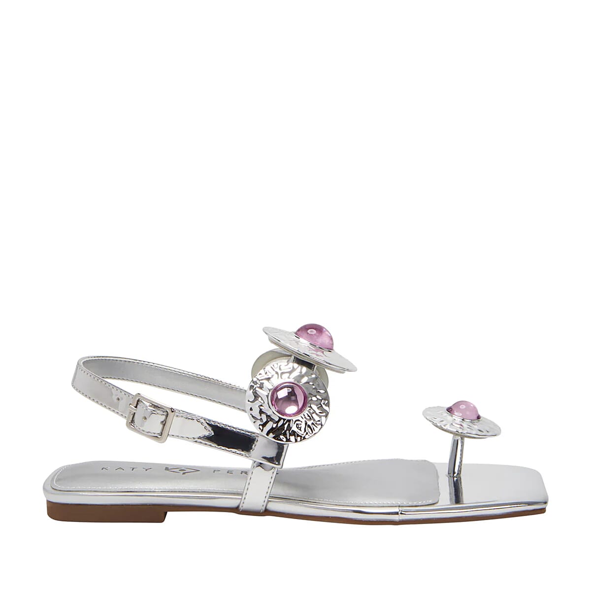KATY PERRY Silver The Camie Stone Sandal - Size 10 image number 2