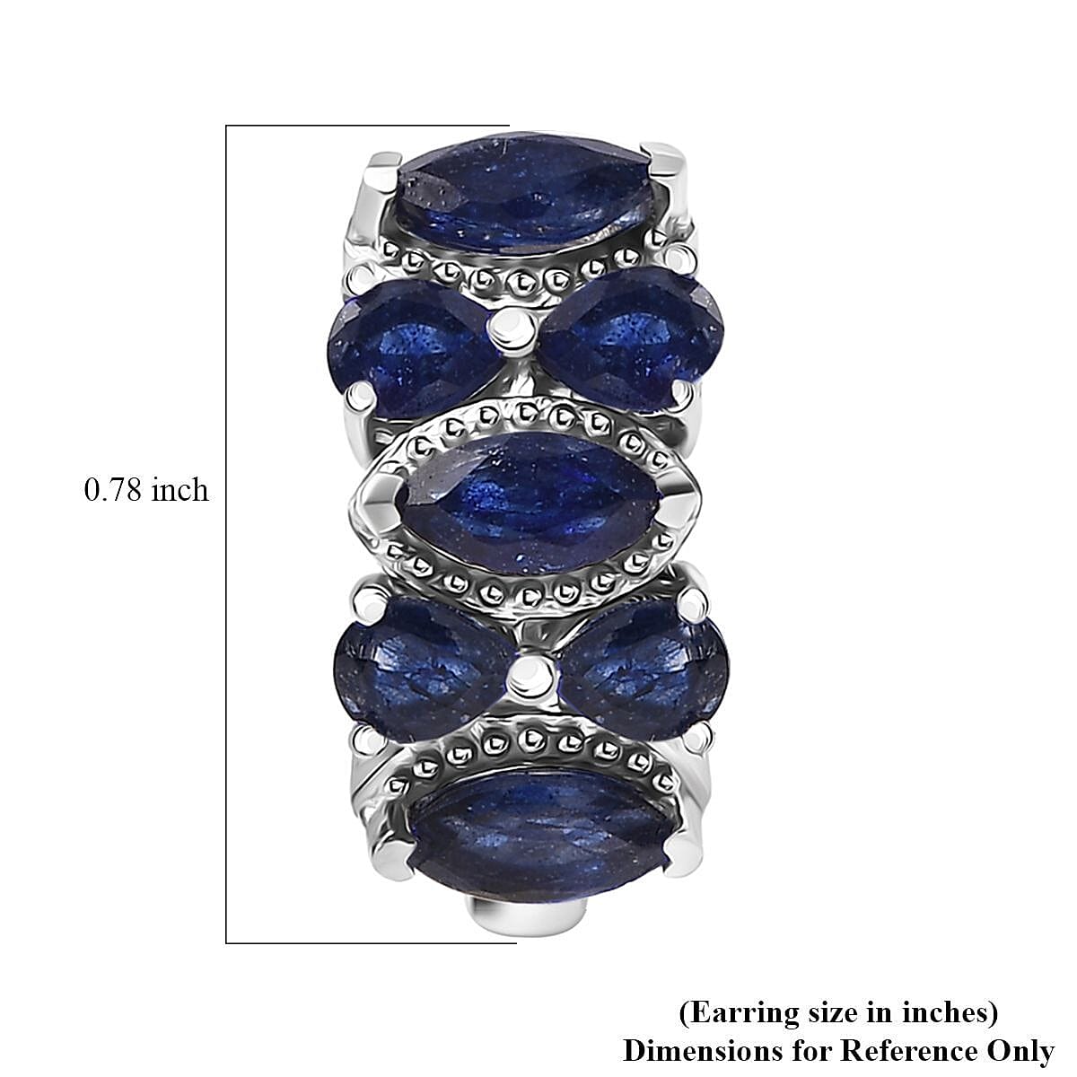 D'Joy Masoala Sapphire (D) 4.10 ctw Royal Lineage Earrings in Rhodium Over Sterling Silver