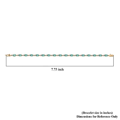AAA Kagem Zambian Emerald and G-H SI Luxuriant Lab Grown Diamond 7.65 ctw Bracelet in 10K Yellow Gold (7.25 In)