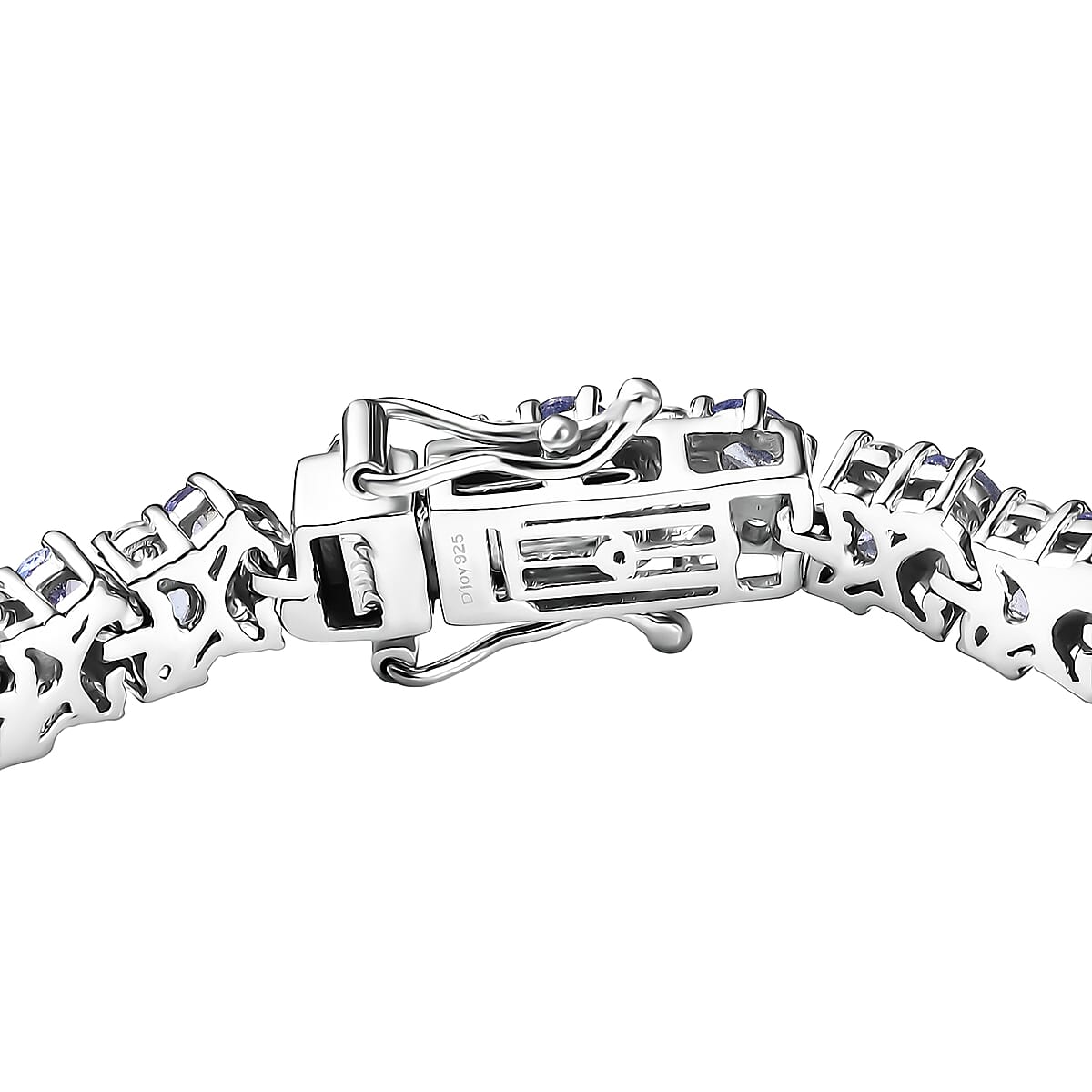 D'Joy Tanzanite and Moissanite 12.40 ctw Blue Sky in Night Bracelet in Rhodium Over Sterling Silver (7.25 In) image number 3